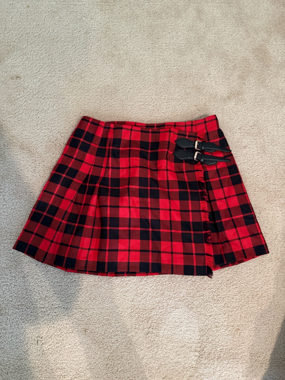 NWT BURBERRY BRIT PLAID PLEATED WRAP SKIRT SIZE 12